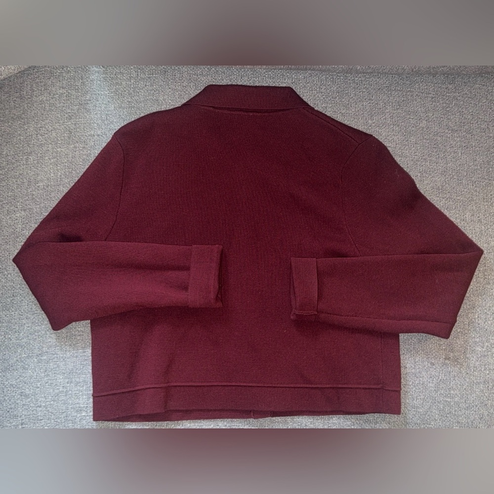 NWOT Zara Women's Deep Burgundy Blazer Sweater with ahold Buttons - Picture 8 of 8